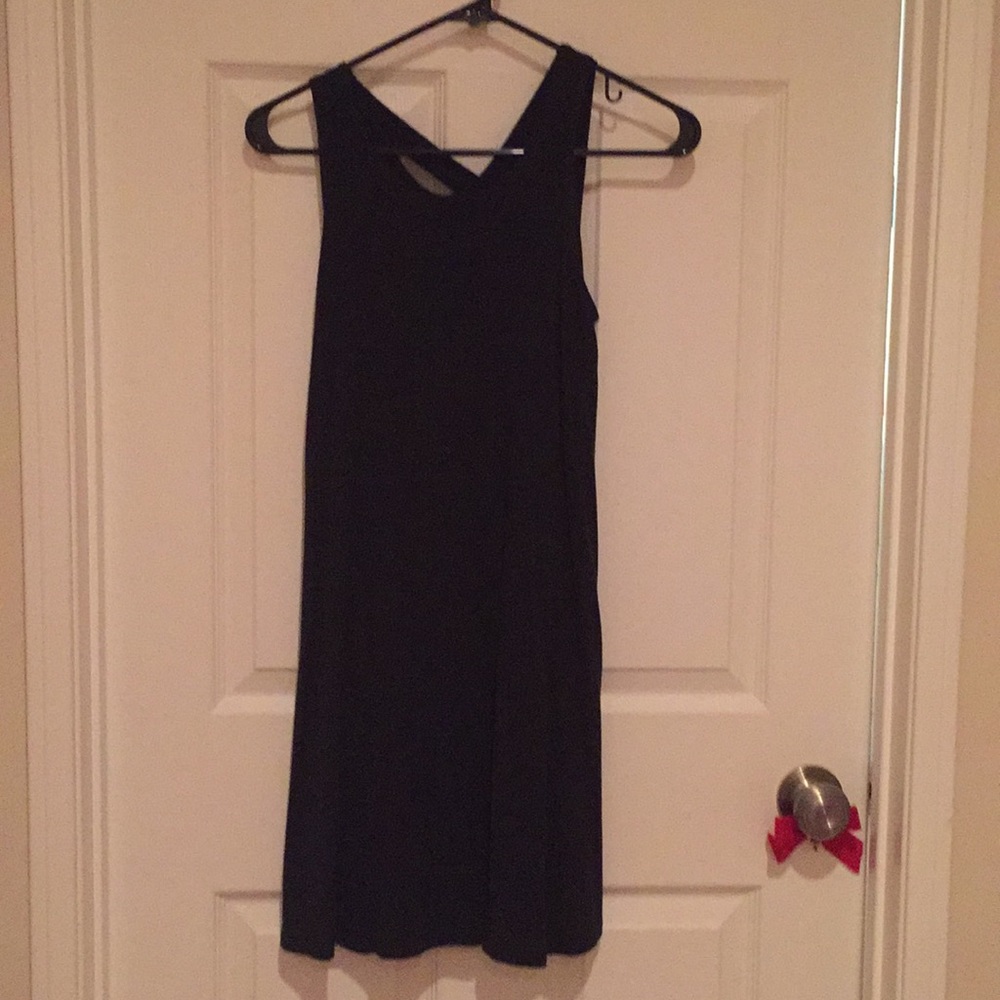 Black hollister cross back tank top dress